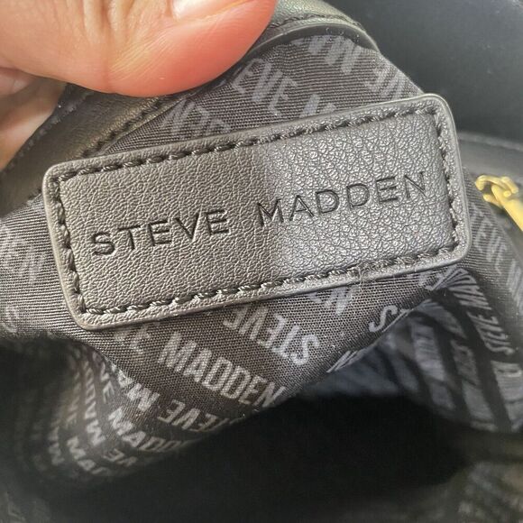 Steve Madden Brown Tote Double Handled Inside Zipper Pocket 2 Open Pockets Large - Picture 10 of 14